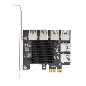 1 iki 6 PCIe į PCIe Adapter PCI-Express 1x iki 16x USB Kasybos Riser Card PCI-E paauksuotas Adapteris Kortelės
