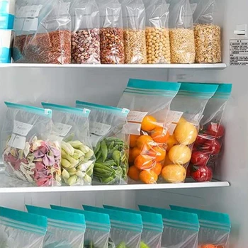 10 Vnt/Komplektas Virtuvės Skaidraus Plastiko Maišeliai Maisto Klasės, Švieži Saugojimo Maišai Buitinių Šaldytuvų Sandėliavimo Maisto Pakuotės