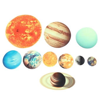 10 Vnt Planetos Saulės Sistemos Liuminescencinės Sienų Lipdukai Visatos, Planetos, Galaktikos Vaikų Kambario, Miegamojo Šviesos Sienų Lipdukai Gruodis