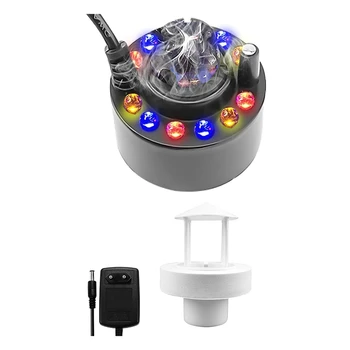 12 LED Rūko Mašina Ultragarso Inhaliatorių Rūkas Maker Vandens Rūko Fogger Plastiko Su Nuimamu Splash Guard ES Plug