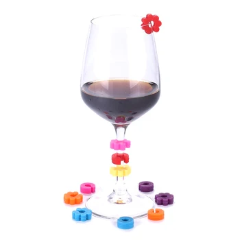 12pcs/set Vyno Stiklo Pakabukai Silikono vientisos Spalvos Gėrimas Žymeklis Taurės Etiketės Tegus