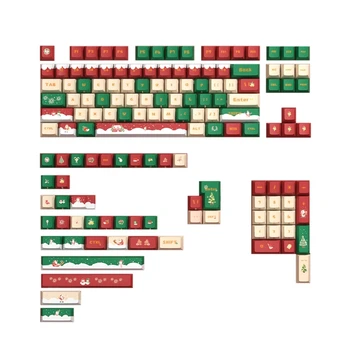 142-Raktas Keycaps Nustatyti Kalėdų Tema Ergonomiškas Keycap Mechaninių Klaviatūrų 104 87 61 ANSI Standartą Išdėstymas