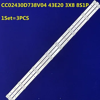 15VNT LED Juostelės MC-39B/4672 CC02430D738V04 43E20 3X8 8S1P 1410 0D20 EX-43FT001B LE-LED43ST282T2 LC430DUY-SHA1 T430HVN01.2
