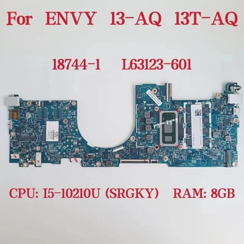 18744-1 Mainboard HP ENVY 13-AQ Nešiojamojo kompiuterio motininė Plokštė PROCESORIUS: I5-10210U SRGKY RAM: 8GB DDR4 L63123-601 L63123-001 100% Bandymo GERAI