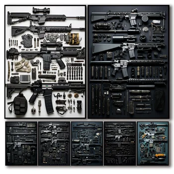 1Pcs Advanced Šautuvas Foto Tapetai ant Sienos Decororation automatas Kambarį Dekoracijos, Įvairūs Priedai Freskomis
