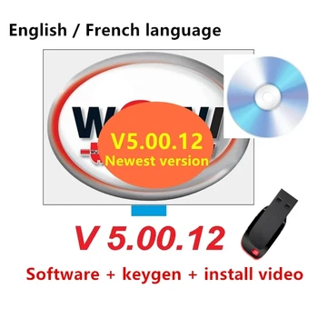2022 Karšto parduoti WOW 5.00.12 diagnostikos įrankis, CD DVD Programinės įrangos 5.0012 prancūzų Kalbos su Kengen Už Vd Tcs Pro 150E Automobilių Sunkvežimis