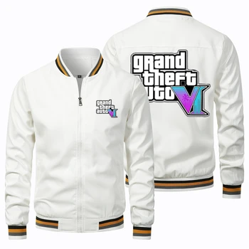 2024 Naujas Vyrų Bombonešis Striukės Grand Theft Auto VI Žaidimas Spausdinti vyriški Švarkai Lauko Mados Vėjo Motociklo Striukes