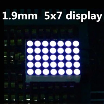 20PCS 1.9 5X7 MM, led ekranas baltos spalvos Bendro anodo LED Dot Matrix Skaitmeninės Vamzdis Modulis 5*7 skaitmeninės vamzdis