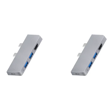 2X Paviršiaus Pro 8 USB C Hub, 4K -Suderinama Adapterio+2 USB 3.0 Skaitytuvas SD/TF Kortelių Skaitytuvo Adapteris, Skirtas Paviršiaus Pro 8