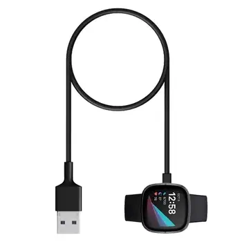 30/100cm Greito Įkrovimo Adapteris USB Įkrovimo Kabelis Maitinimo Laido Fitbit Versa4/3 Smart Žiūrėti Versa4 Versa3 Žiūrėti Priedai