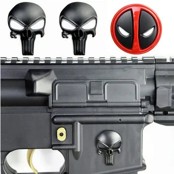 35*25mm 3D Punisher Kaukolė Deadpool Metalo Lipdukas Lipdukas, skirtas AR15 AK47 M16 M4 Glock Airsoft Šautuvas, pistoletas Pistoletas, Medžioklės Reikmenys