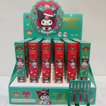 36pcs Animacinių filmų Sanrio Gelio Rašiklis Kūrybos Kalėdų Kuromi Serijos mokyklinės prekės, Didmeninė Office Parašas 0.5 Juoda Vaikų