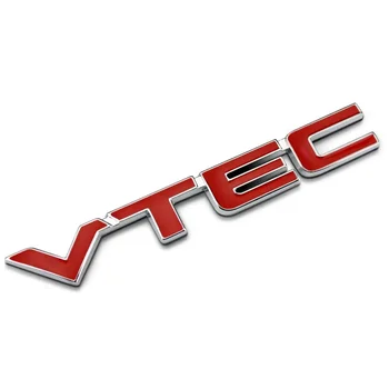 3D Red VTEC Logotipą, Metalo Automobilių Stiliaus Emblema Uodega Kūno Ženklelis Cinko Lydinys Lipdukas Honda Civic Sutarimu Odyssey Spirior CRV VISUREIGIS