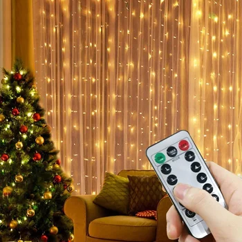 3M 4M 6M LED Žiburiai Kalėdų Pasakos String Žibintai Užuolaidų Girliandą USB Girlianda Nuotolinio Kalėdinė Dekoracija Namuose Naujųjų Metų 2024