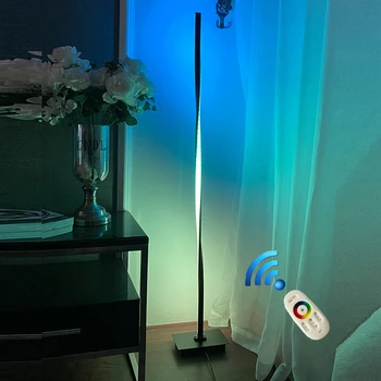 48 Cm Nordic RGB Kampas Grindų Lempos, Modernus Paprasta LED Lazdele Grindų Lempos Nuotolinio Grindų Lempos Kambarį Patalpų Šviesos Šviestuvas