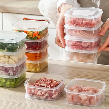 4Grids Šaldytuve Šviežios Saugojimo Dėžutės Plastikinės Sandėliavimo Dėžutės Vaisių, Daržovių Nutekėjimo Crisper Virtuvės Talpykla, Virtuvė, Mini