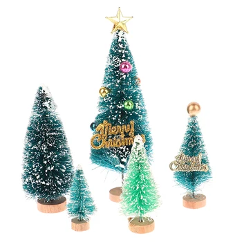 4Pcs 1:12 Miniatiūriniai Lėlių Kalėdų Eglutė Kedro Medžio Modelį, Namų Dekoro, Žaislų Lėlės Namas Priedai Darbalaukio Papuošalai