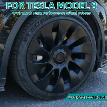 4PCS 18 Colių Stebulės Dangtelis Automobilio Pakeitimo Bžūp Varantys Hubcap Visą Ratlankio Dangtelis Priedai Aukštis Našumą Tesla Model 3 2018-2023