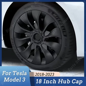 4PCS 18Inch Stebulės Dangtelis Tesla Model 3 2018-2023 Varantys Hubcap Veiklos Pakeitimo Teisė & Kairę Hubcap Pilnas draudimas Priedai