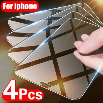 4PCS Apsaugos Grūdintas Stiklas iPhone XR X XS Max Ekrano Apsaugų dėl 