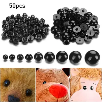 50pcs 9-25mm Juodo Plastiko Saugos-Akis, Turėkite Lėlės Gyvūnų Lėlių Amatų Vaikai Vaikams 