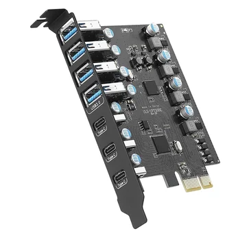 7 Uostų PCIe Su USB 3.0 Išplėtimo Plokštę PCI USB Plokštę už Desktop PC Kortelės Palaikymas /8/7/XP