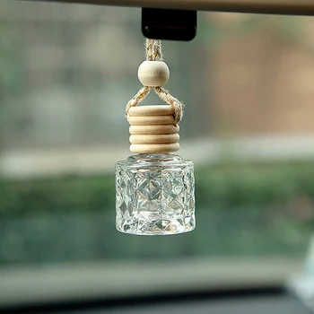 8ML Tuščias Pakabukas Auto Kvepalai Mini Kvepalų Buteliukai su Medienos Dangtis Stiklinis Butelis eterinio Aliejaus Talpyklos Nešiojamų