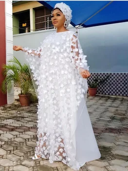 Afrikos Skraiste Suknelė Moterims Musulmonų Abaja Dashiki Maxi Suknelės Akių Aplikacijos, Nėrinių Drabužius Afrikos Boubou Suknelė Su Viduje Sijonas