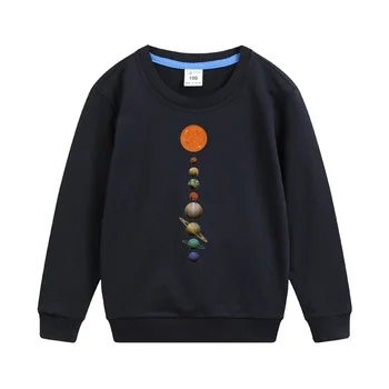 Aimi Lakana Saulės Sistemos Atspausdinta Megztinis Berniukams Star Dizaino Marškinėlius Vaikų Pavasario Medvilnės Drabužius, 3-14T, Paltai