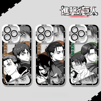 Aišku, Anime Ataka Titan Telefono dėklas skirtas iPhone 15 Pro Max Plius 14 13 12 11 X Mini XS XR 8 7 SE 2020 Skaidrus, Minkštas Viršelis