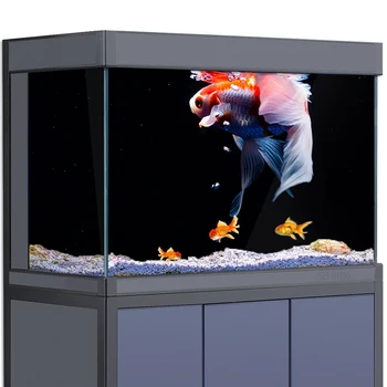 Akvariumo Fonas Lipdukas Apdailos Žuvų Tankai, Koi Karpių, sidabrinis Karosas Uodegos Pelekai Burbulas 3D Plakatas 5-55 Galoną Roplių Buveinė