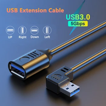 Alkūnė USB prailginimo Kabelis 3.0 Extender Cable Type A Male, Kad Moterų 5Gbps Duomenų Kabelis Playstation 