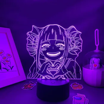 Anime Pav Himiko Toga 3D Led Naktinis Apšvietimas Spalvinga Dovana Draugui Moterų Miegamojo Puošimas Manga Mano Herojus akademinės bendruomenės Otaku Lavos Lempa