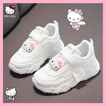 Anime Sanrios Hello Kitty Nauji Vaikiški Sportbačiai Merginos Korėjos Stiliaus Atsitiktinis Rožinė Šviesa Studentų Berniukai White Non-Slip Sporto Batų Mados
