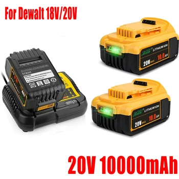 Atnaujinti 20V 10000mAh DCB200 Keičiamų Li-ion Baterija Suderinamas su Dewalt 18 Voltų MAX Power Tools 18650 Ličio Baterijos