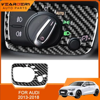 Audi A3 S3 RS3 8V 2013-2018 m. Tiesa anglies pluošto automobilių žibintų jungiklis dekoratyvinių rėmelių dizaino aksesuaras
