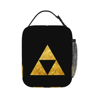 Aukso Triforce Simbolis Zelda Izoliuoti Pietūs Krepšiai Pikniko Krepšiai Šilumos Aušintuvas Priešpiečių Dėžutė Pietūs Nešti Moteris Dirbti Vaikų Mokykla