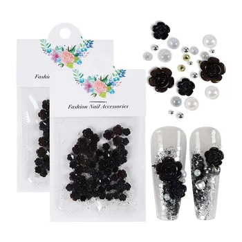 Aukštos Kokybės Manikiūro Produkto Black Camellia Nagų Priedai Universalus Pearl su Plieno Granulės Nagai prekių Tiekimo Specialistų