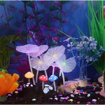 Bakas Papuošalas Žėrintis Poveikis Lotus Lapų modeliavimas Grybų Dekoro Žuvų Akvariumas Jar Bakas Ornamentu Plaukti Apdaila