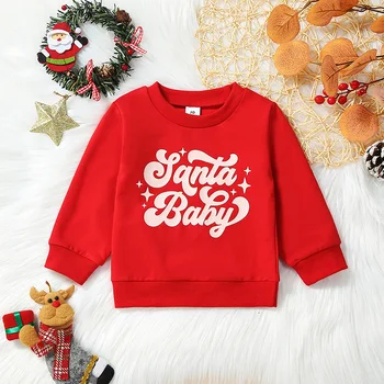 Bamblys Baby Girl Kalėdų Palaidinukė Rūbai 0-4 Metų Ilgomis Rankovėmis Megztinis Marškinėliai Megztinis Viršūnės