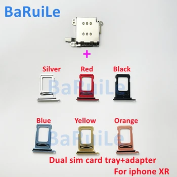 BaRuiLe 1set iPhone XR Dual SIM Card Reader flex kabelis +SIM Kortelės dėklas Laikiklio Lizdo Adapteris atsarginės Dalys