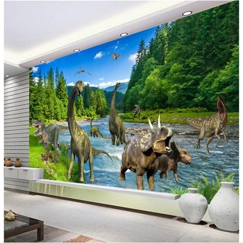beibehang Individualų 3d sienų freskomis tapetai 3 d hd džiunglės upės krioklys puošmena vaizdą 3d sėdi kambaryje foto tapetai