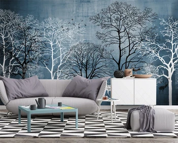 beibehang tėtis peint sienos popieriaus Užsakymą modernus minimalistinio šiaurės miško briedis gyvūnų rankomis dažyti sofa-lova, tv foną