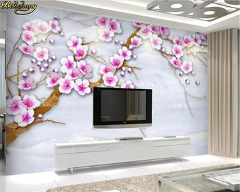 beibehang Užsakymą foto tapetai, freskos ranka-dažytos persikų modernus minimalistinio naujas Kinijos marmuro sienos sienos dokumentų namų dekoro