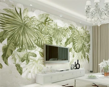 Beibehang Užsakymą sienos popieriaus šviežia žolė žalia lapinių augalų džiunglės feng shui spalvų tapetai, tapetai, namo apdaila, tapetai