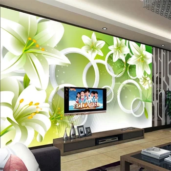 beibehang Užsakymą tapetai 3d freskos ranka-dažytos gėlės freskos papel de parede TV fono sienos kambarį miegamojo tapetai