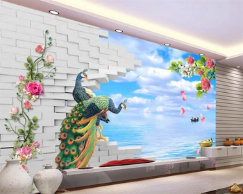 Beibehang Užsakymą tapetai modernaus stiliaus povas plytų sienos, TV foną, freskos namų puošybai kambarį miegamasis 3d tapetai