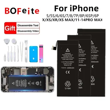 BoFeite Baterija Apple iPhone 12 13Mini 14Pro MAX 11 XS 8 7 6S 6 Plius 8Plus 7Plus 6Plus 11Pro Ličio Polimero Bateria