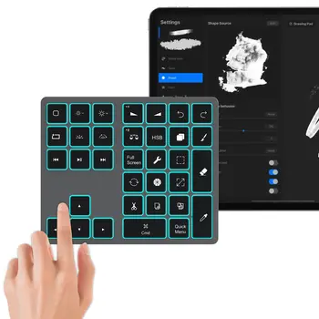 Buetooth Klaviatūra iPad Gimdyti Apšvietimu Skaičių Pad Įkraunamą Klaviatūrą, Brėžinyje Nuorodos iPad Grafinis Tablečių