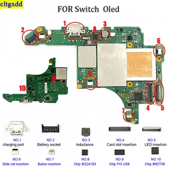 cltgxdd 1piece originalus LCD plug-in Jungiklis Oled žaidimų konsolę pagrindinės plokštės lustą skaidrių įkrovimo ir priežiūros priedų